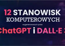 12 stanowisk komputerowych w różnych stylach: gamingowy, biurowy, minimalistyczny oraz inne. Propozycje wygenerowane przez ChatGPT 4 oraz DALL-E.